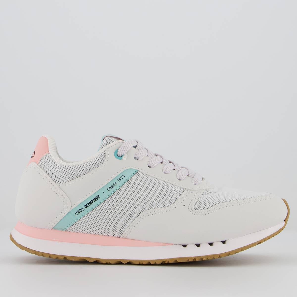 Tênis Olympikus Noventa Feminino Branco e Rosa Menor preço em Tênis Olympikus Noventa Feminino Branco e Rosa