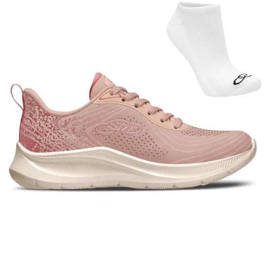 Tênis Olympikus Onda Feminino + Meias Olympikus - Rosa Claro Menor preço em Tênis Olympikus Onda Feminino + Meias Olympikus - Rosa Claro