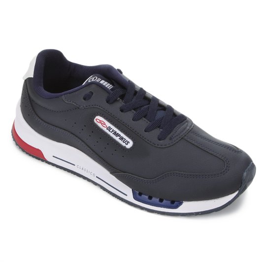 Tênis Olympikus Quasar Masculino - Marinho+Branco Menor preço em Tênis Olympikus Quasar Masculino - Marinho+Branco