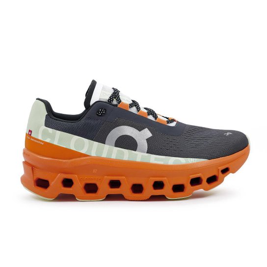 Tênis On Running Cloudmonster Masculino - Grafite+Laranja Menor preço em Tênis On Running Cloudmonster Masculino - Grafite+Laranja