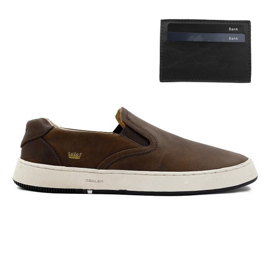 Tênis Osklen Bossanova Nobuck + Porta Cartão - Marrom+Bege Menor preço em Tênis Osklen Bossanova Nobuck + Porta Cartão - Marrom+Bege