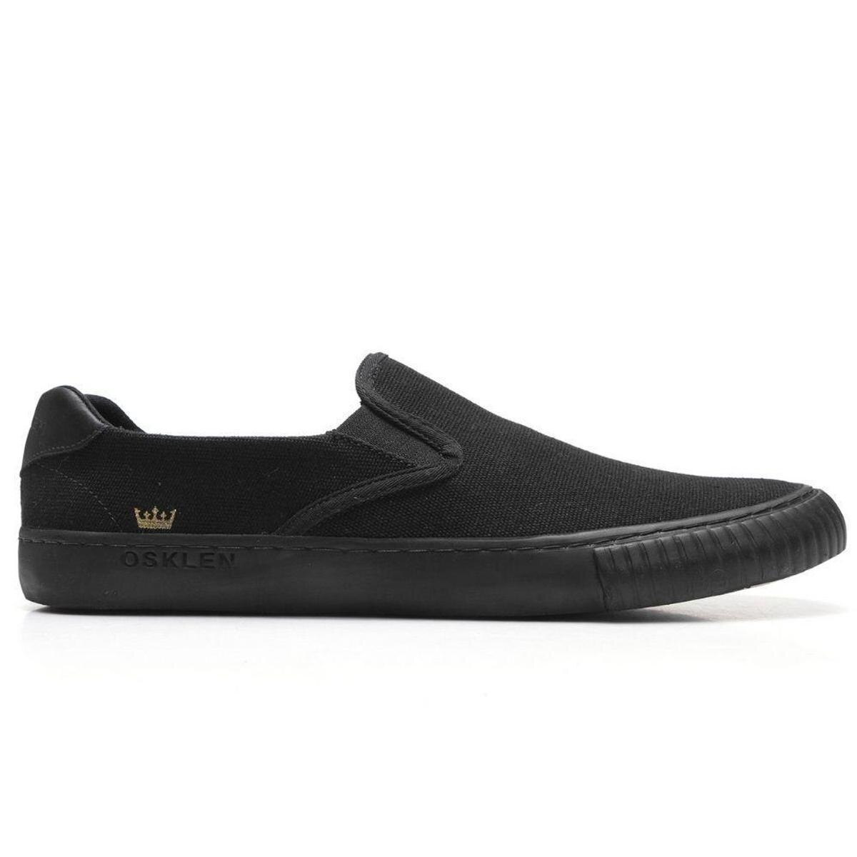 TÊNIS OSKLEN CANVAS SLIP ON BLACK SOLE MASCULINO - Preto | Netshoes