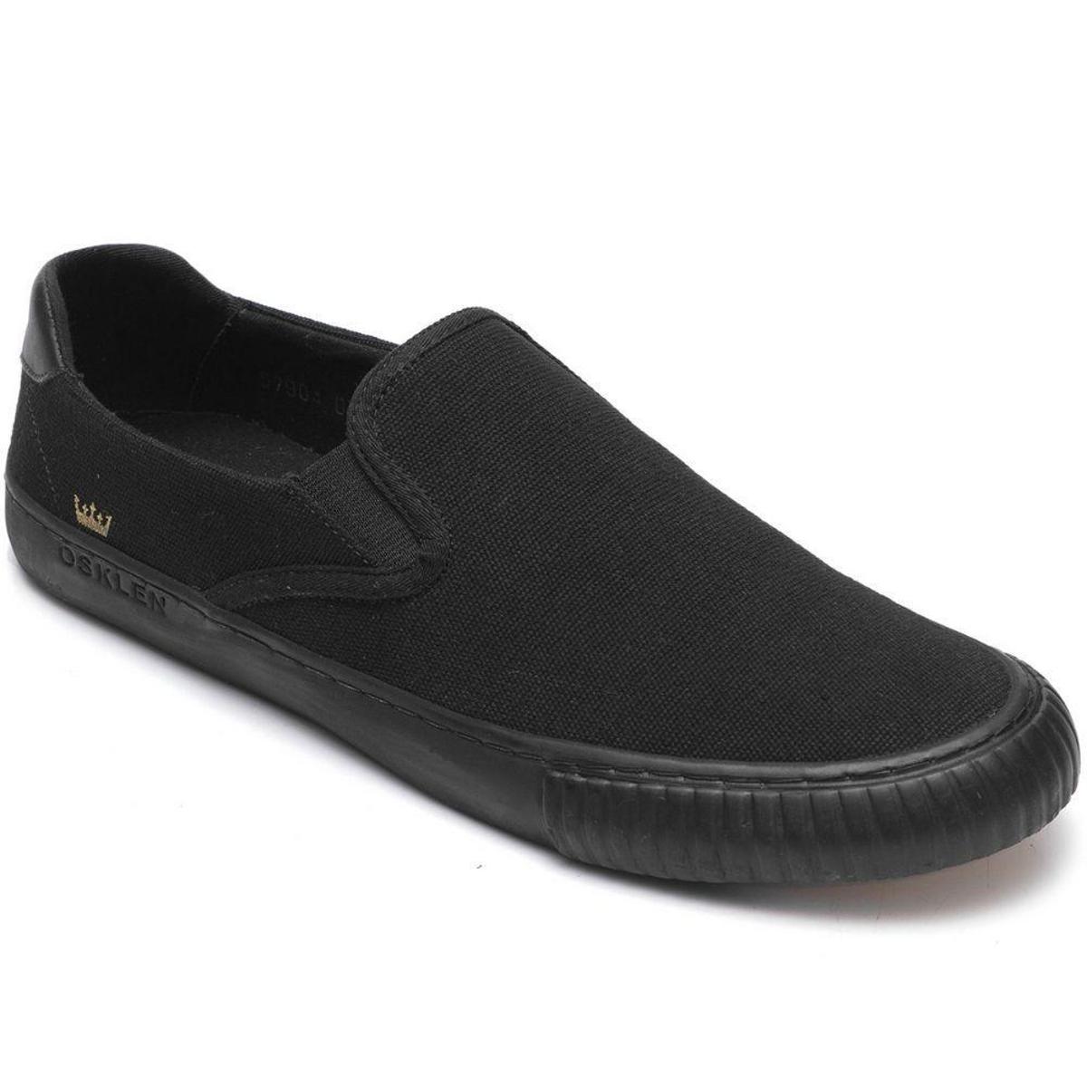 TÊNIS OSKLEN CANVAS SLIP ON BLACK SOLE MASCULINO - Preto | Netshoes