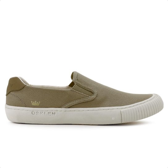 Tênis Osklen Canvas Slip On Masculino - Bege Menor preço em Tênis Osklen Canvas Slip On Masculino - Bege