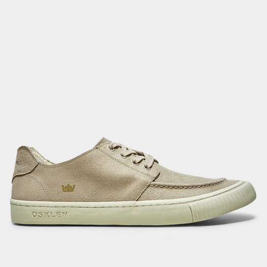 Tênis Osklen Couro Deck Canvas Gasto Masculino - Nude Menor preço em Tênis Osklen Couro Deck Canvas Gasto Masculino - Nude