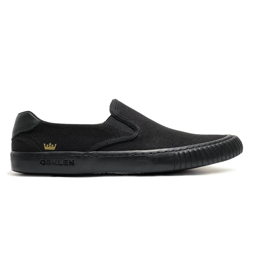 Tênis Osklen Slip on Canvas Black Sole Masculino