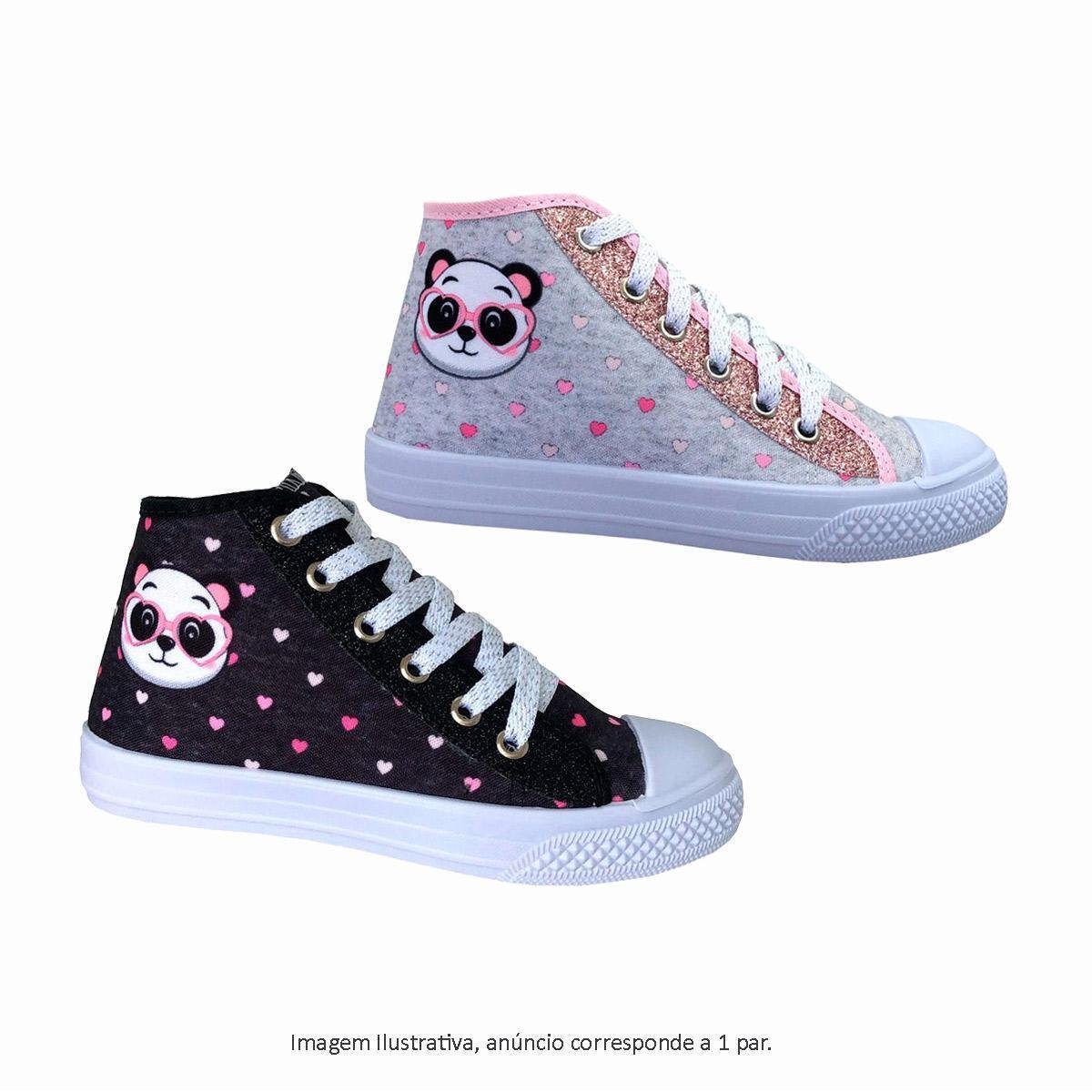 Tênis Panda Botinha Cano Longo Infantil Feminino Ortobessa 42 Cinza
