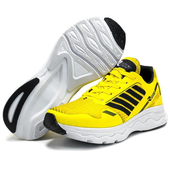 Tenis Para Academia Caminhada Corrida Esportivo Runner Super Confortavel Leve e Macio Rizze - Amarelo Menor preço em Tenis Para Academia Caminhada Corrida Esportivo Runner Super Confortavel Leve e Macio Rizze - Amarelo