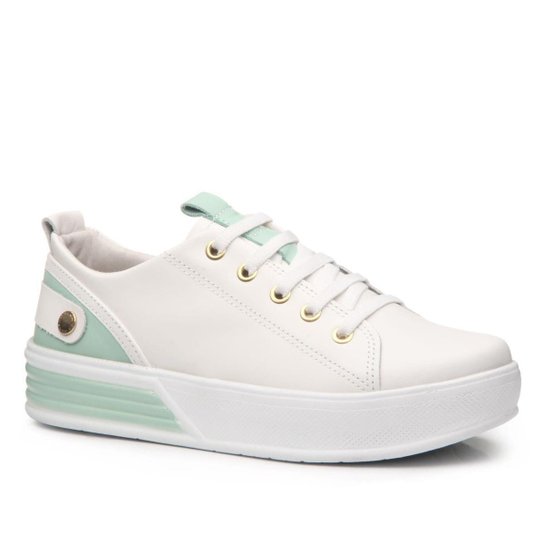 Tênis Pegada Feminino em Couro Branco 212425-12 - Branco Menor preço em Tênis Pegada Feminino em Couro Branco 212425-12 - Branco
