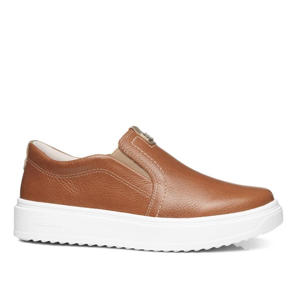Tenis Pegada Feminino em Couro Camel 211304-06