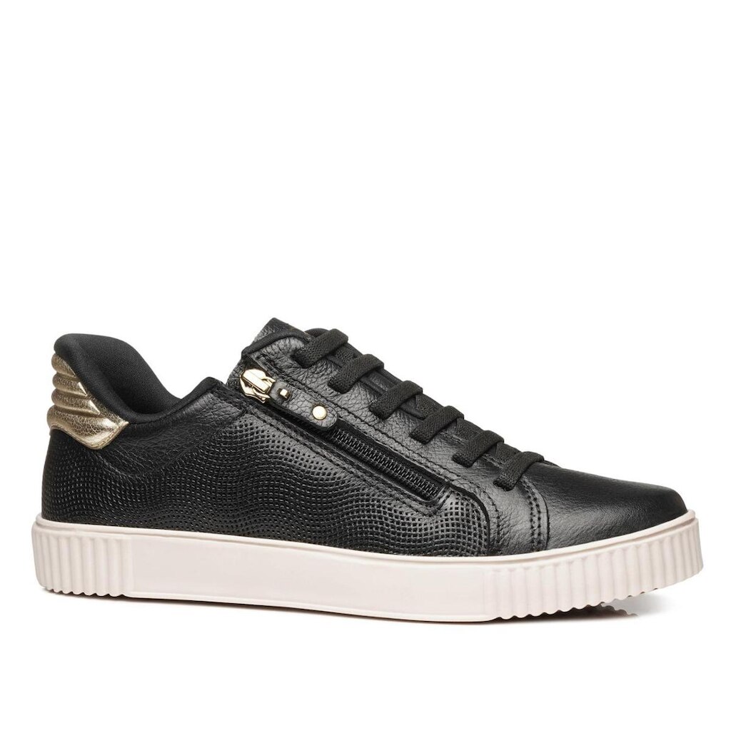 Tênis Pegada Feminino em Couro Preto 219023-04