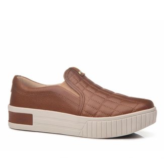 Tênis Pegada Feminino em Couro Terracota 212501-03