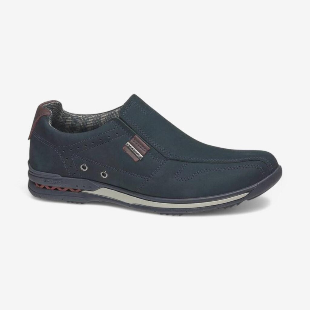 Tênis Pegada Slip On Casual Masculino em Couro Marinho