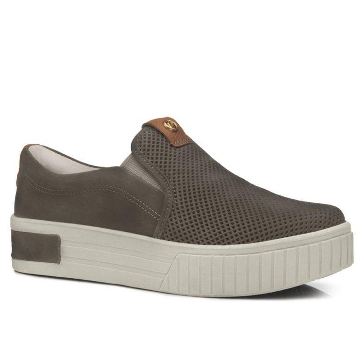 Tênis Pegada Slip On de Couro Feminino 212507 Menor preço em Tênis Pegada Slip On de Couro Feminino 212507
