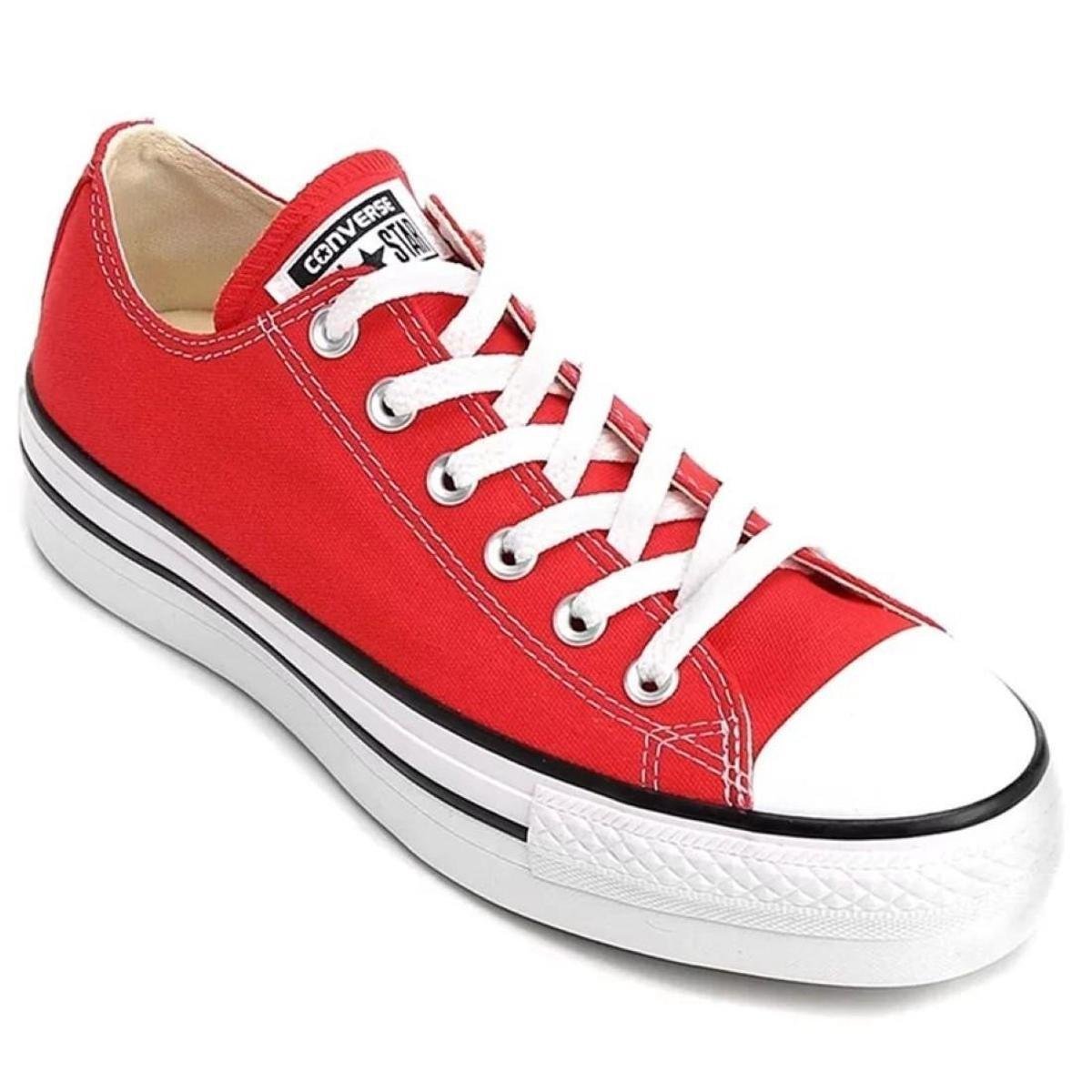 star chuck all star plataforma vermelho