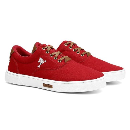 Tênis polo play Sapatenis Masculino Casual Vermelho Netshoes