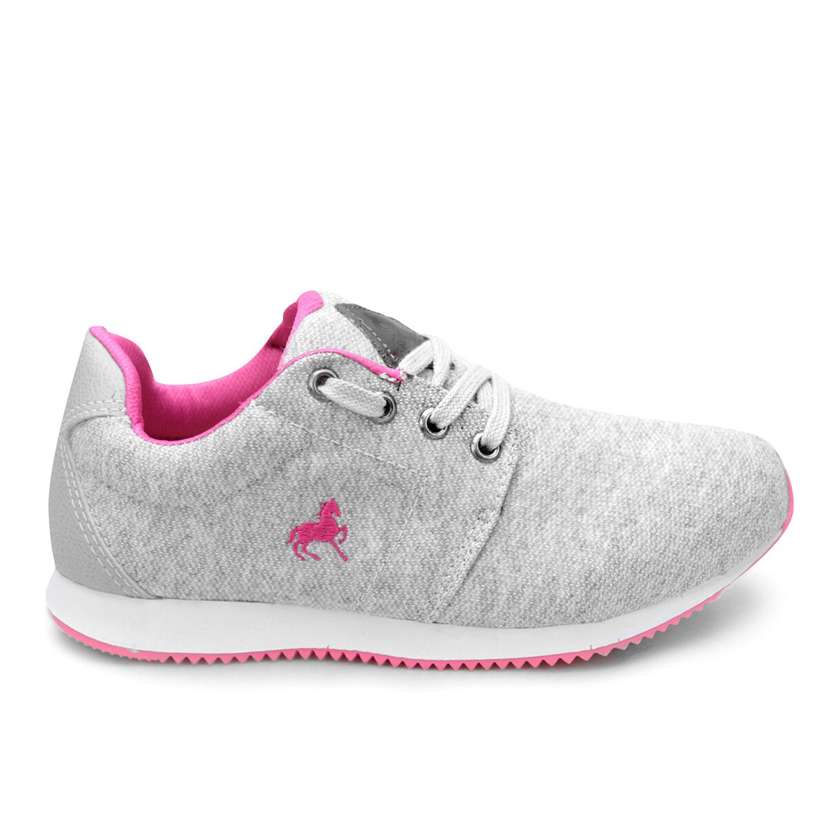 Tênis Polo Royal Jogging Malha Feminino - Pink+Cinza | Netshoes