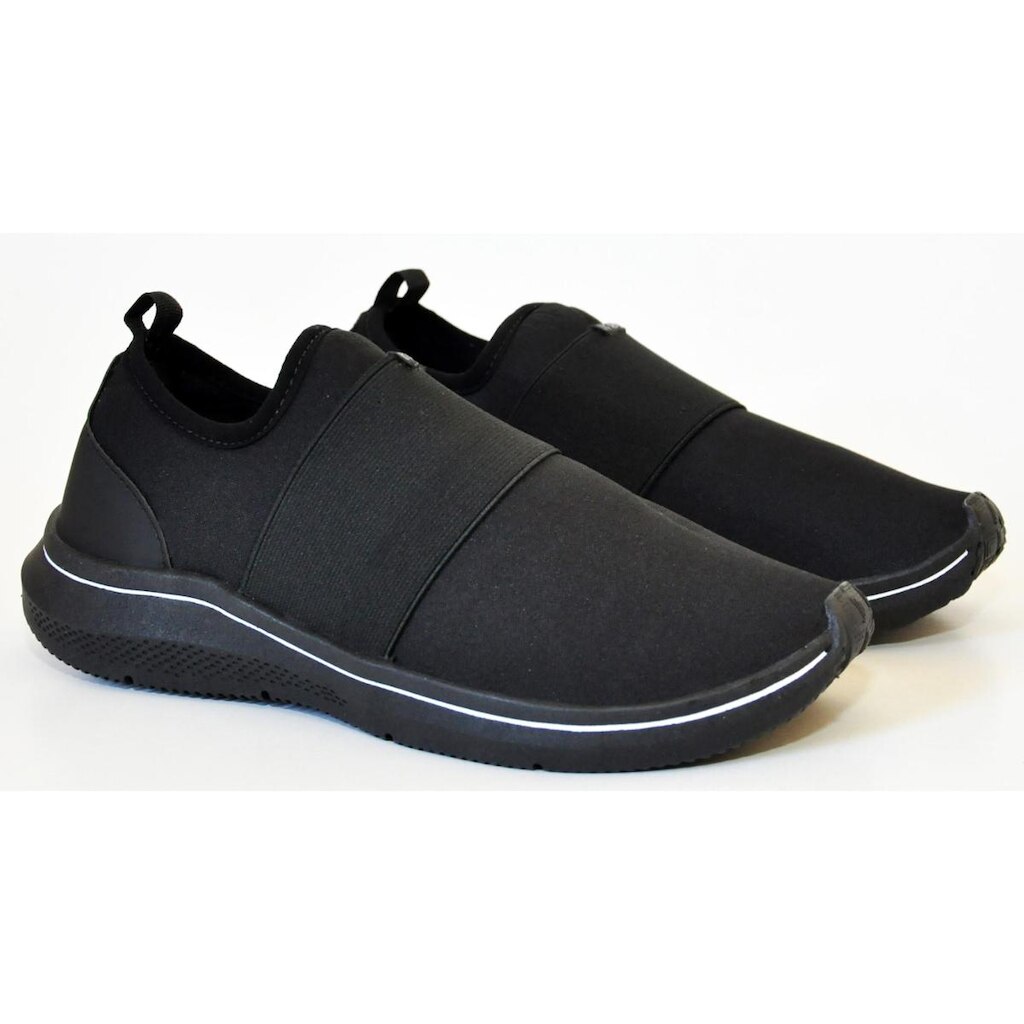 Tênis Preto Esport  Elástico  Confort Modar  Sliper On