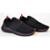 Tênis Preto Esport  Elástico  Confort Modar  Sliper On - Preto+Rosa