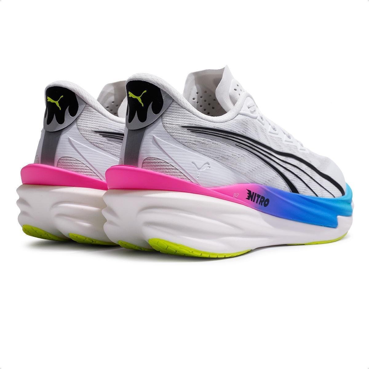 Tênis Puma Deviate Nitro 4 Masculino - Branco+Azul | Netshoes