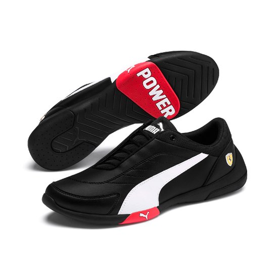 Tênis Puma Ferrari SF Kart Cat III Masculino Preto+Branco