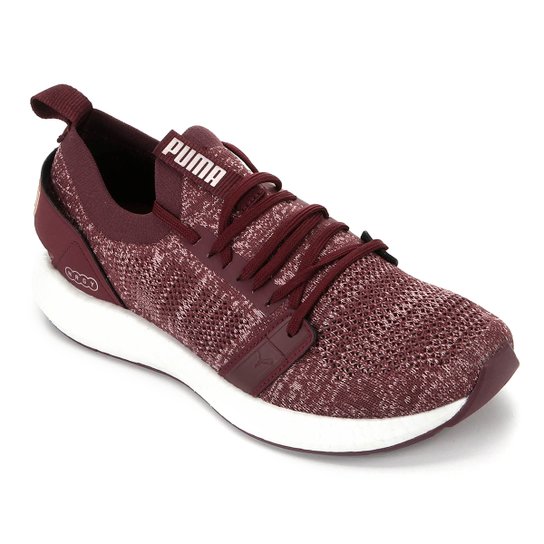 Tênis Puma NRGY Neko Engineer Knit Feminino - Vinho e Rosa Menor preço em Tênis Puma NRGY Neko Engineer Knit Feminino - Vinho e Rosa