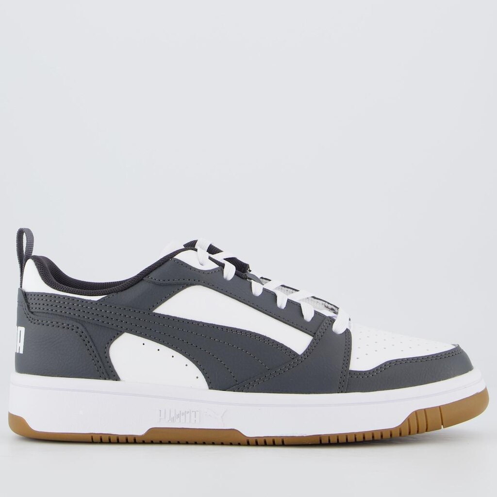 Tênis Puma Rebound V6 LO Juvenil Chumbo