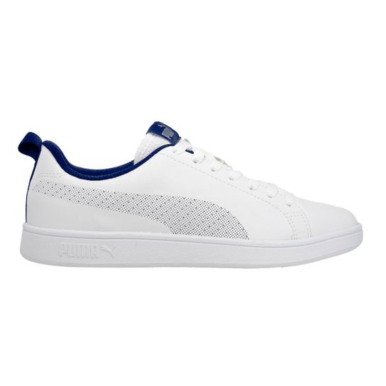 Tênis Puma Smash Ace V2 Bdp - Branco+Azul Menor preço em Tênis Puma Smash Ace V2 Bdp - Branco+Azul