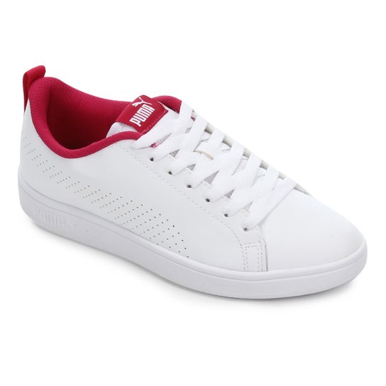 Tênis Puma Smash Ace - Branco e Vermelho Menor preço em Tênis Puma Smash Ace - Branco e Vermelho
