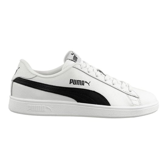 Tênis Puma Smash V3 Bdp - Branco+Preto Menor preço em Tênis Puma Smash V3 Bdp - Branco+Preto