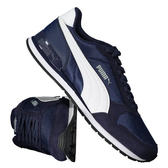 Tênis Puma ST Runner V2 Mesh Masculino - Azul Menor preço em Tênis Puma ST Runner V2 Mesh Masculino - Azul