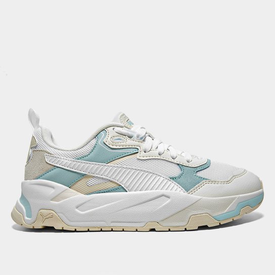 Tênis Puma Trinity Feminino - Branco+Azul Claro Menor preço em Tênis Puma Trinity Feminino - Branco+Azul Claro