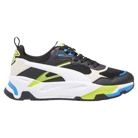 Tênis Puma Trinity Masculino Preto, Branco e Verde - Preto+Branco Menor preço em Tênis Puma Trinity Masculino Preto, Branco e Verde - Preto+Branco