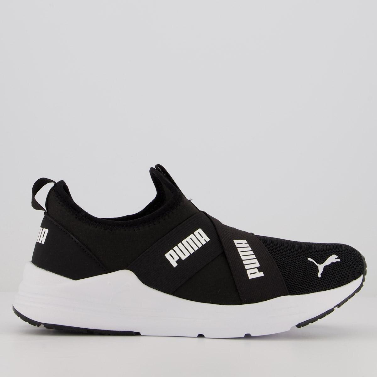 Tênis Puma Wired Run Slip On BDP Feminino Preto Menor preço em Tênis Puma Wired Run Slip On BDP Feminino Preto