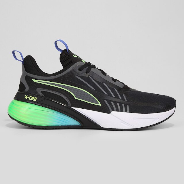Tênis Puma X-Cell Action Masculino - Preto+Verde Limão Menor preço em Tênis Puma X-Cell Action Masculino - Preto+Verde Limão