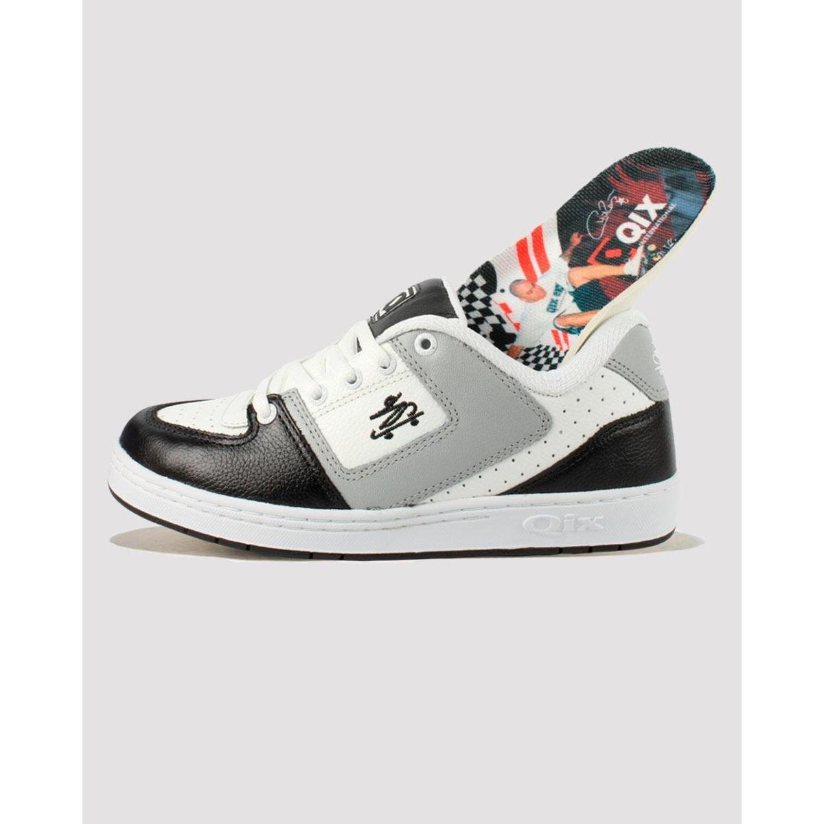 Tênis Qix Chorão 01 - Preto / Branco / Cinza Menor preço em Tênis Qix Chorão 01 - Preto / Branco / Cinza