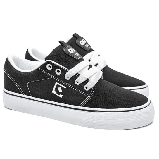 Tênis Qix Combat 3 Lona Vulcanizado Branco - Preto Menor preço em Tênis Qix Combat 3 Lona Vulcanizado Branco - Preto