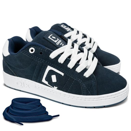 Tênis Qix Combat Suede Marinho Branco