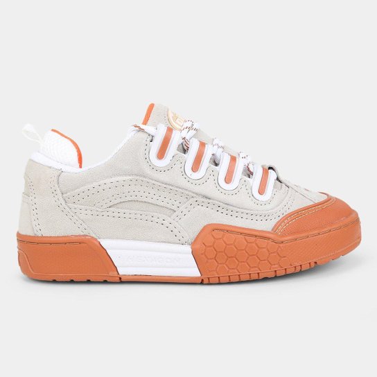 Tênis Qix Hexagon Unissex - Branco+Areia Menor preço em Tênis Qix Hexagon Unissex - Branco+Areia