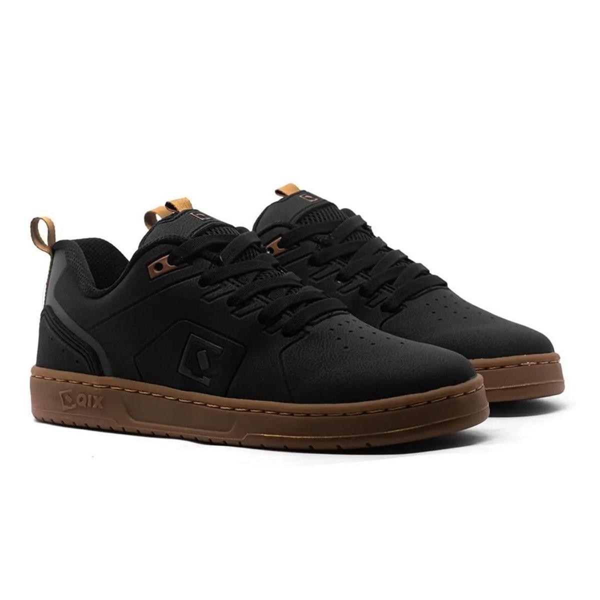 Tênis Qix Smash Preto Marrom Casual Skate Qx2102 Menor preço em Tênis Qix Smash Preto Marrom Casual Skate Qx2102