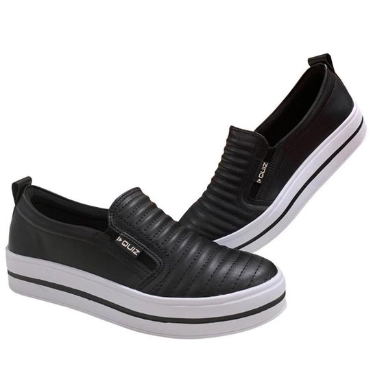 Tênis Quiz Slip On Calce Fácil 65-1791 21791 Conforto Leve - Preto Menor preço em Tênis Quiz Slip On Calce Fácil 65-1791 21791 Conforto Leve - Preto