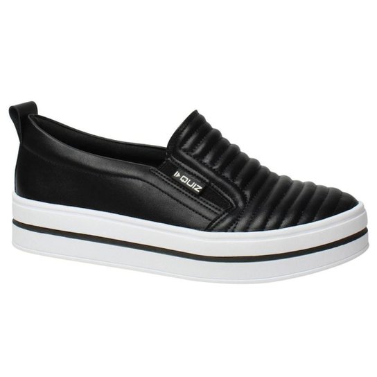 Tênis Quiz Slip On Feminino - Preto Menor preço em Tênis Quiz Slip On Feminino - Preto
