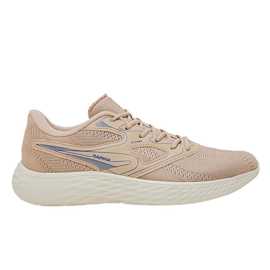 Tênis Rainha Star Casual Bege e Azul - Feminino 34