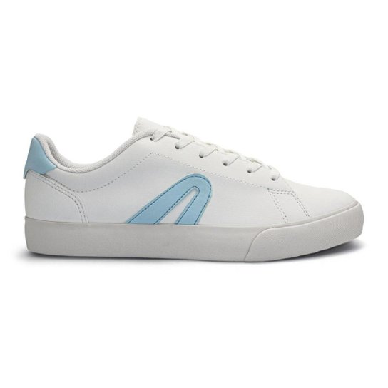 Tênis Rainha York Casual - Branco+Azul Menor preço em Tênis Rainha York Casual - Branco+Azul