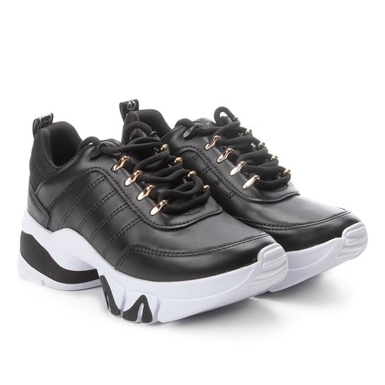 Tênis Ramarim Chuncky Feminino Preto+Branco Netshoes
