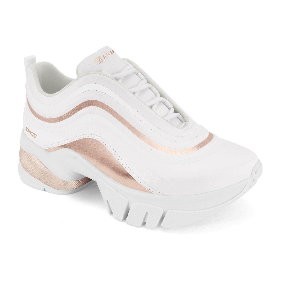 Tênis Ramarim Feminino Chunky Sneaker Plataforma Lançamento -  Branco+dourado | Netshoes