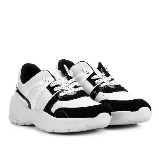 Tênis Ramarim Sneacker Chunky Feminino - Preto+Branco