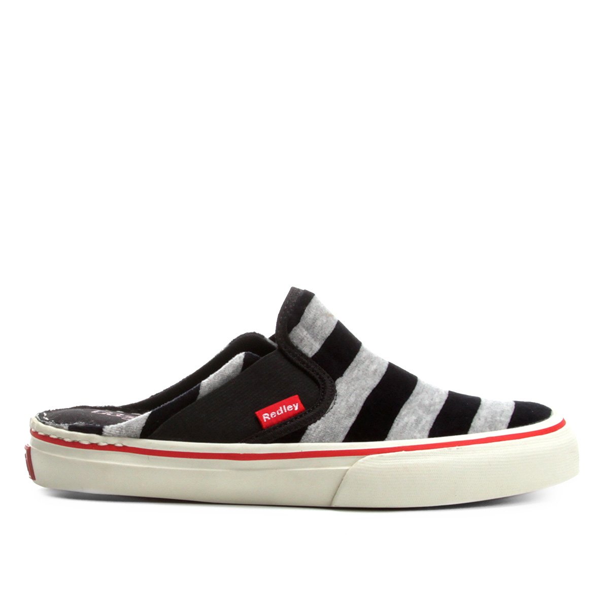 Tênis Redley Mule Listrado Feminino - Preto+Cinza | Netshoes