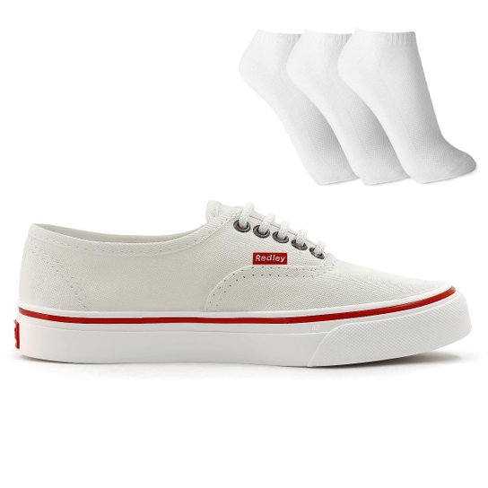Tênis Redley Originals + 3 Pares de Meia - Branco+Bege é ruim? Tênis Redley Originals + 3 Pares de Meia - Branco+Bege é boa?
