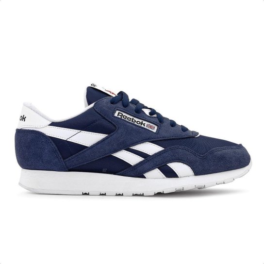 Tênis Reebok Cl Nylon Masculino - Marinho+Branco Menor preço em Tênis Reebok Cl Nylon Masculino - Marinho+Branco